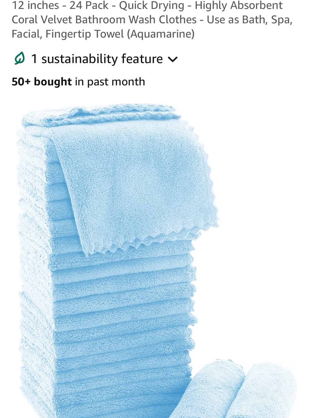 Aquamarine Wash Cloths - 2 packs of 24. NWT